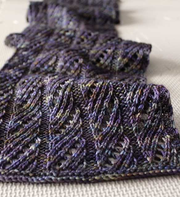 2 row lace scarf knitting pattern