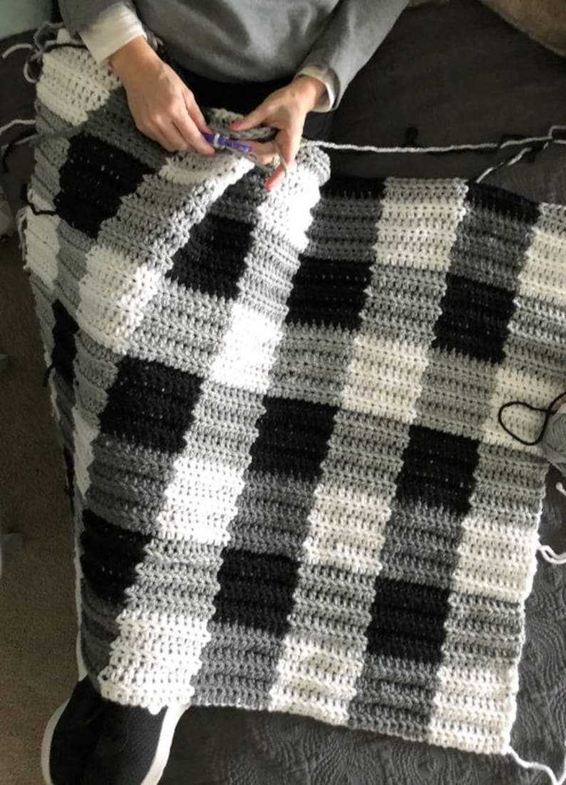 Buffalo check knitting pattern