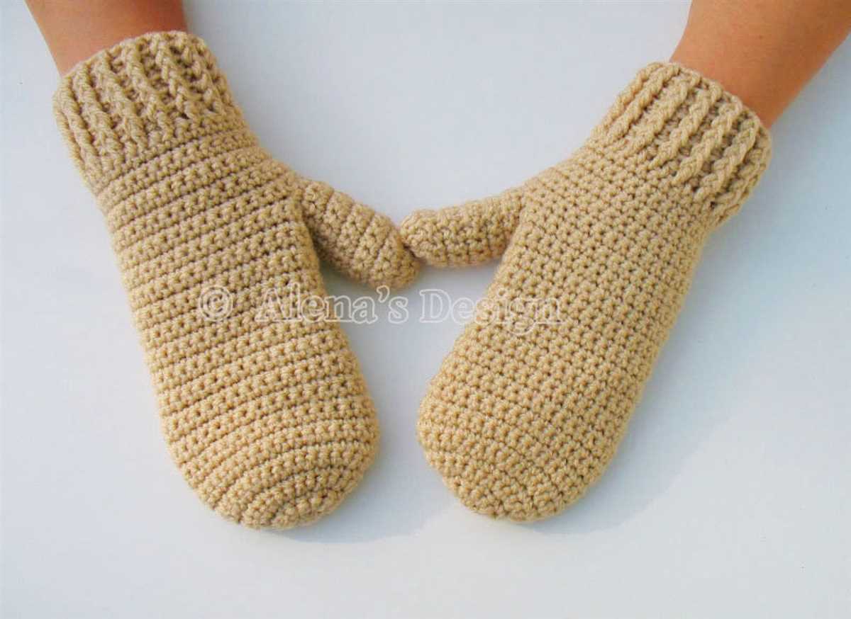 Adult mittens knitting pattern