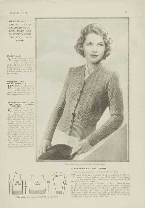 Vintage knitting patterns free