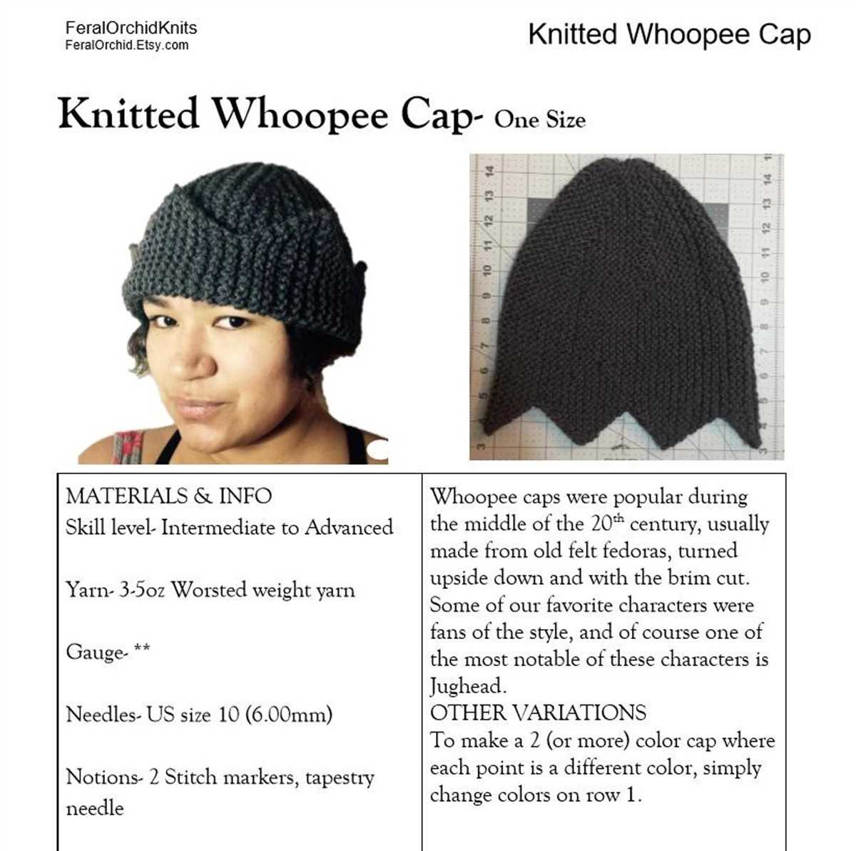 Knitted jughead hat pattern
