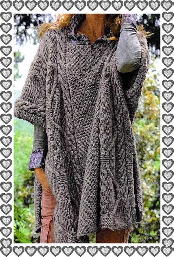 Two rectangle poncho knitting pattern