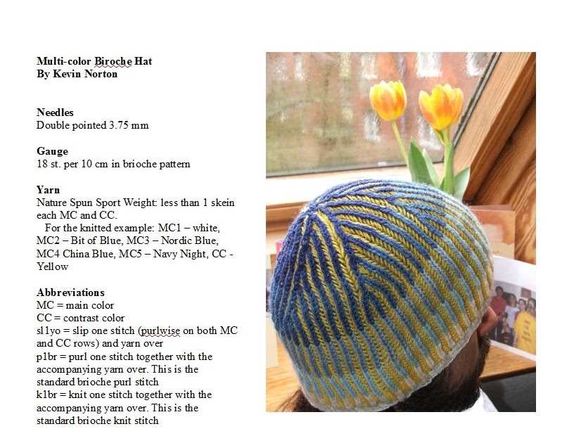 Brioche knit hat pattern