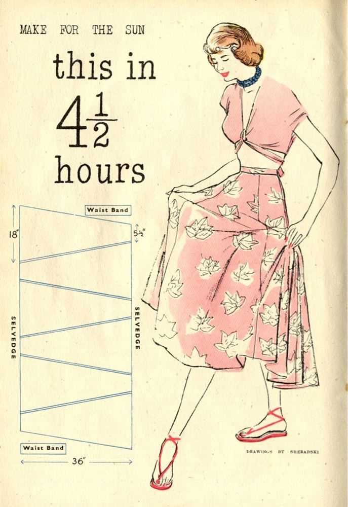 Vintage knit skirt pattern