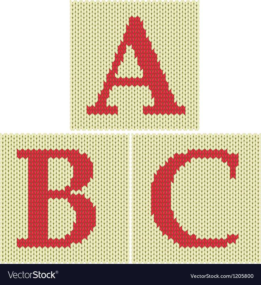 Knitted letter patterns