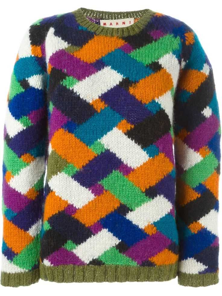 Color block knit sweater pattern