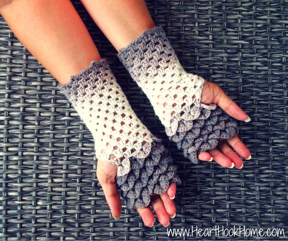Knitted dragon gloves pattern