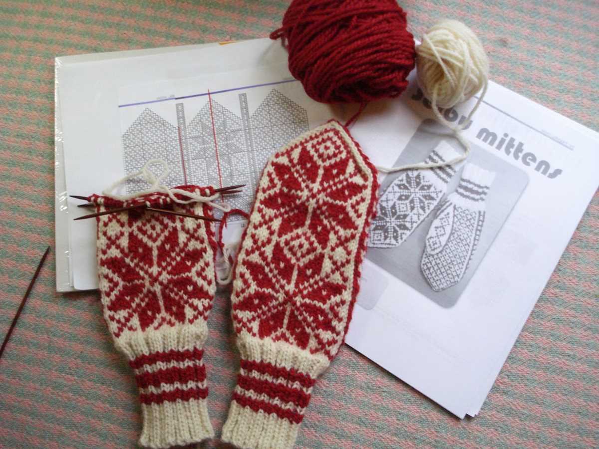 Knitted mitten pattern
