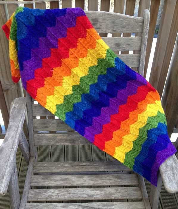 Knitted rainbow pattern