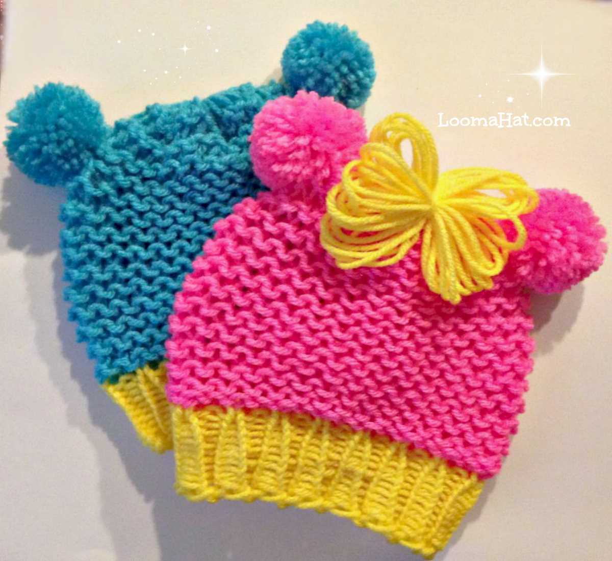 Free knitted pom pom hat pattern