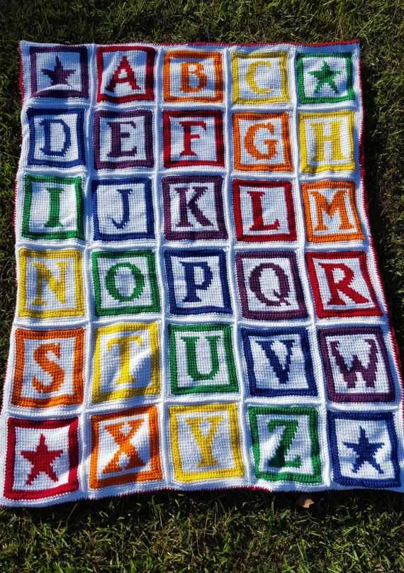 Free knitting pattern for alphabet blanket