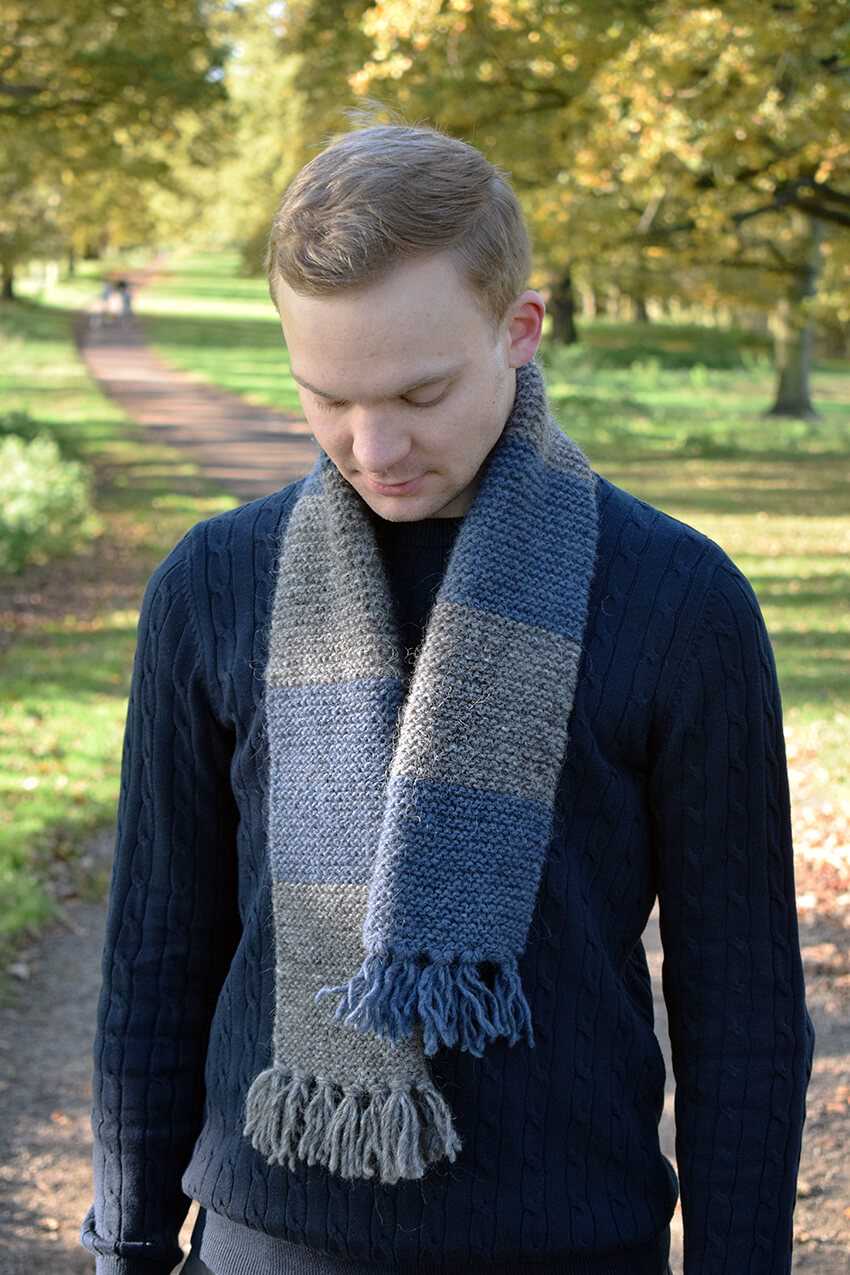 Free easy knitting patterns mens scarf