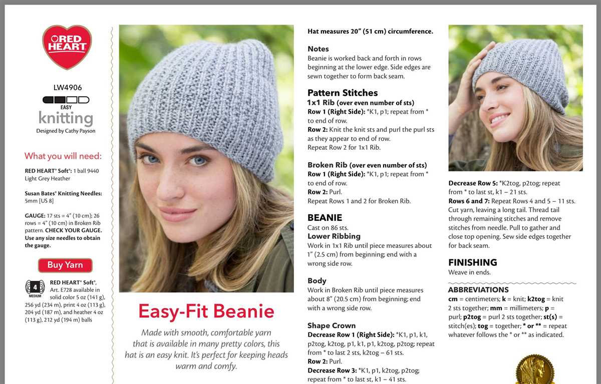 Beanie patterns free knitting