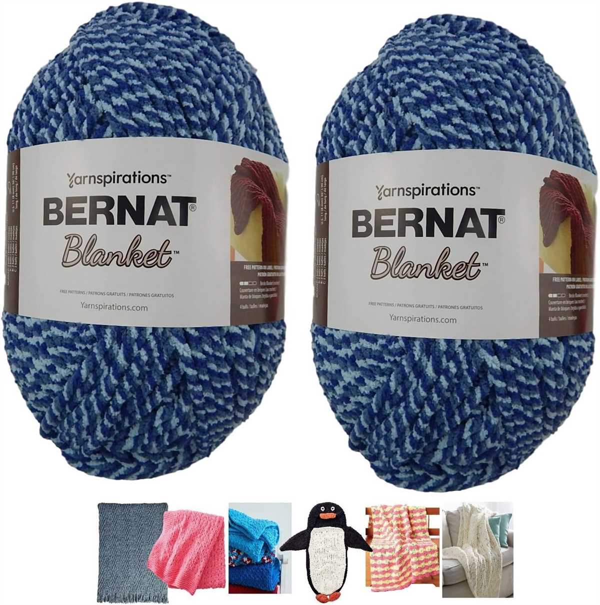 Bernat big blanket yarn knit patterns
