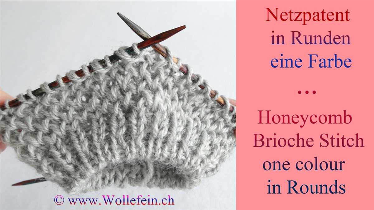 Honeycomb knitting pattern in the round