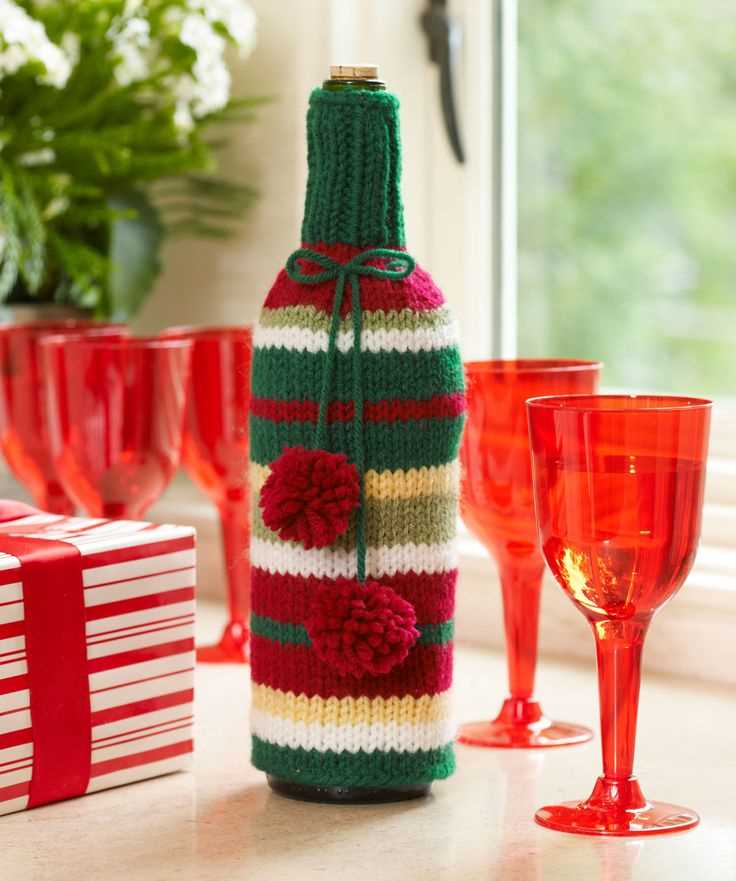 Knitted wine glass cozy pattern