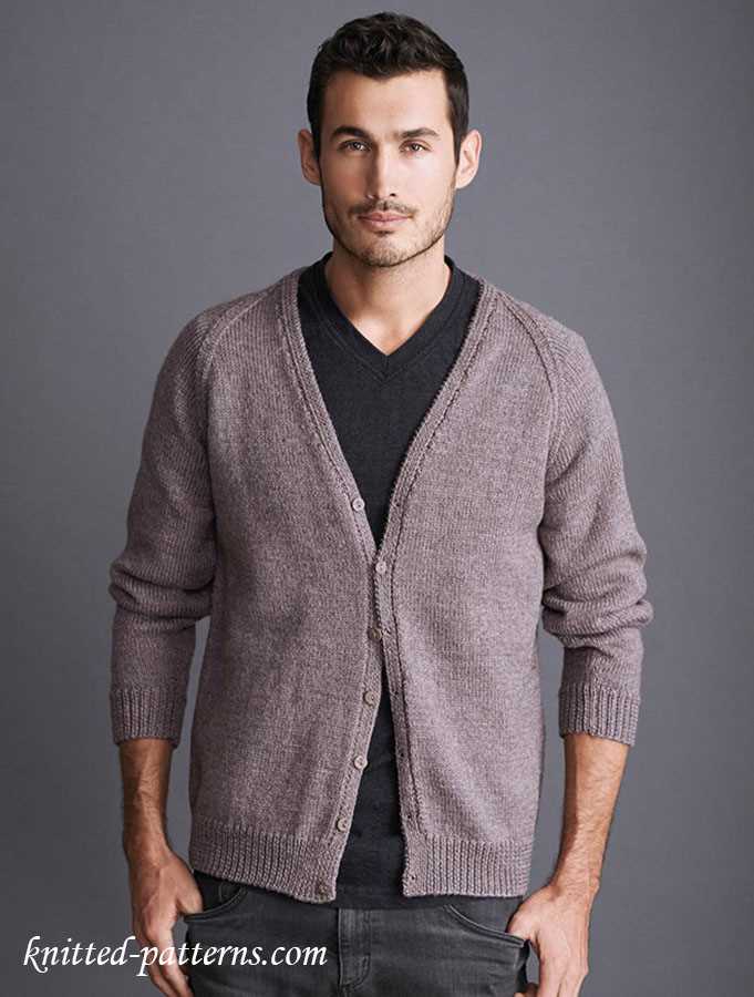 Men's knitted cardigan pattern