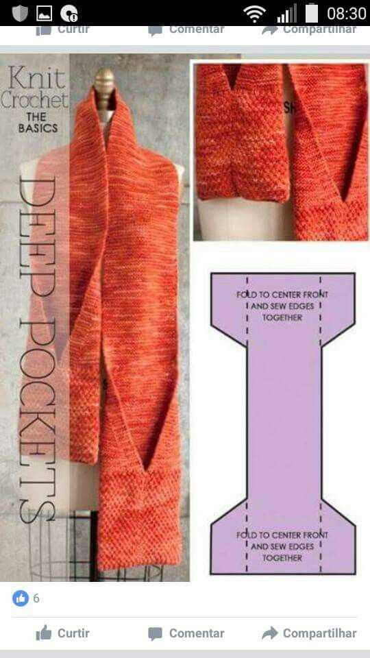 Knitted shawl with pockets free pattern
