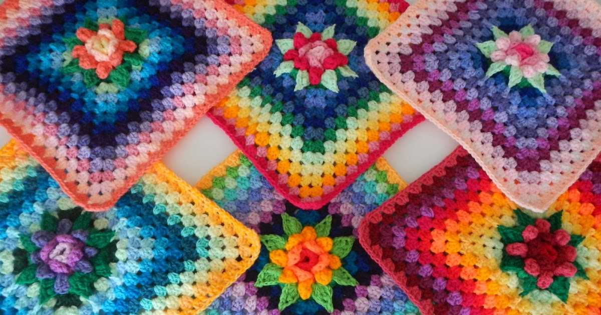 Granny square pattern knitting