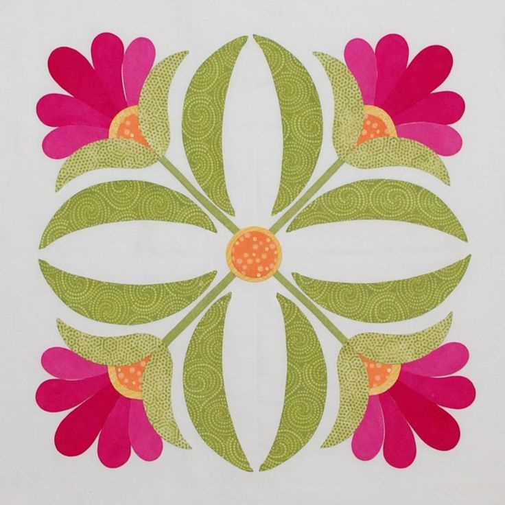 Knit flower applique pattern