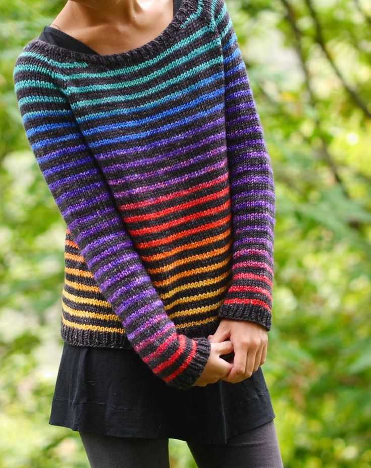 Knitted rainbow pattern