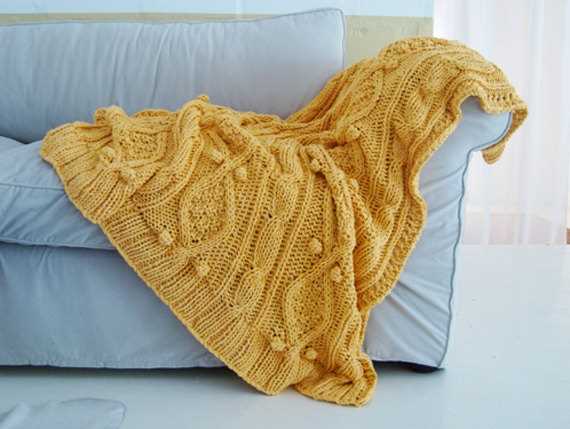 Cable knit throw blanket pattern