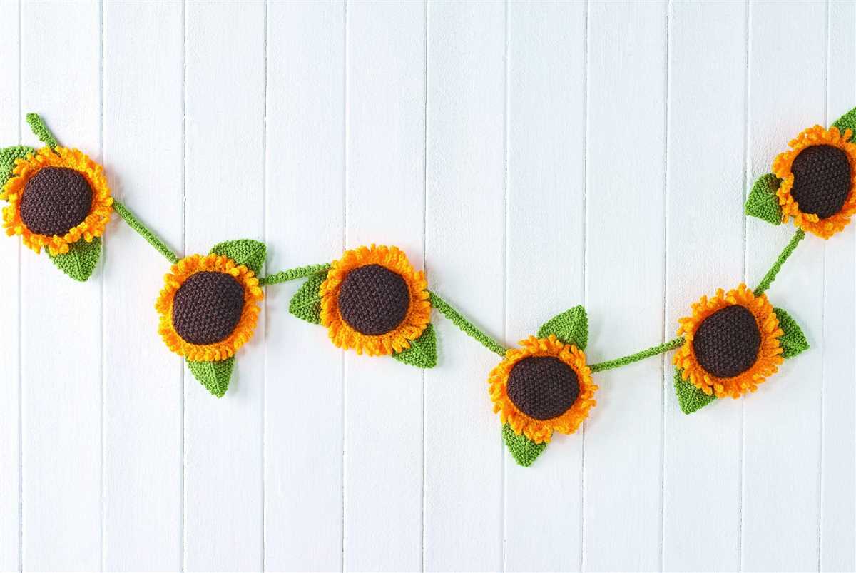 Knitted sunflower free pattern