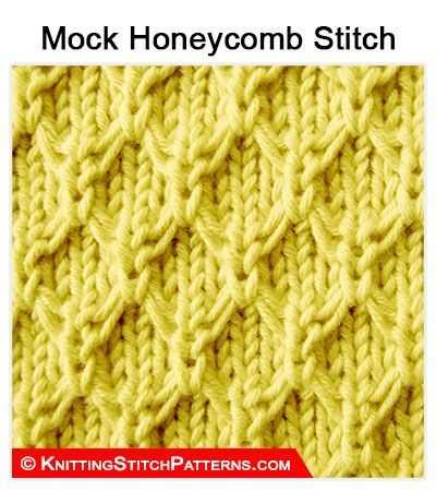 Slip stitch honeycomb knitting pattern
