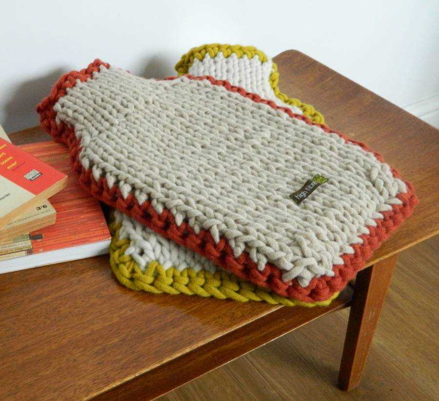 Chunky knit hot water bottle cover pattern