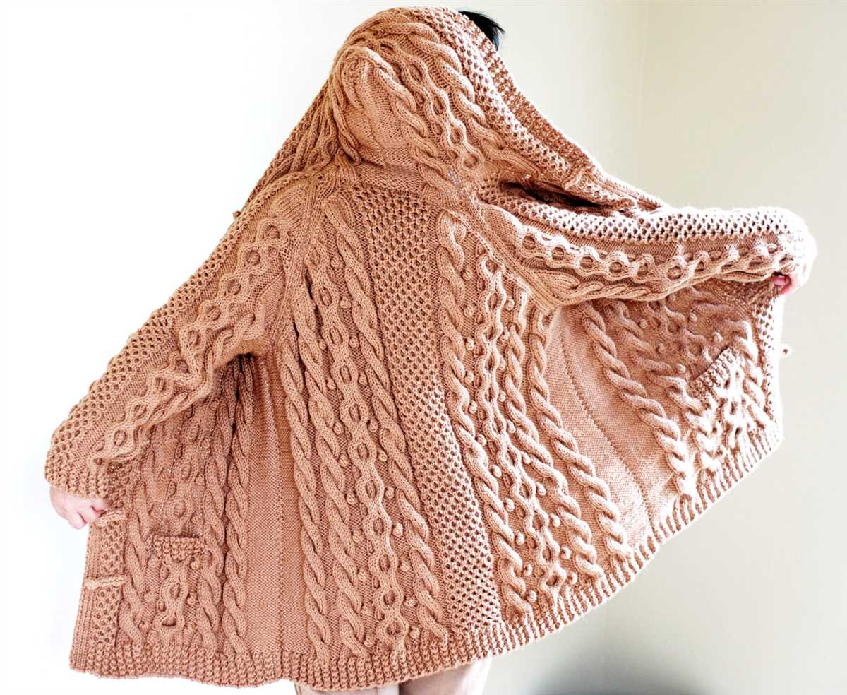 Aran cardigan with hood knitting pattern