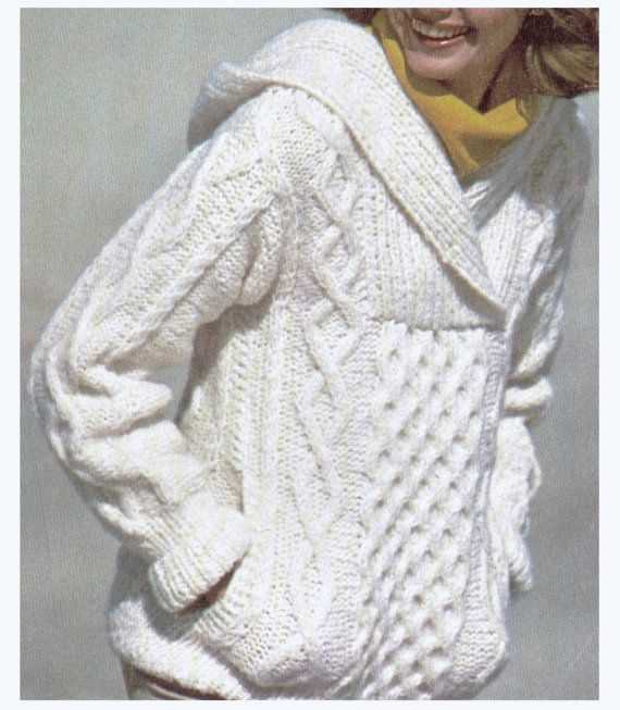 Aran cardigan with hood knitting pattern
