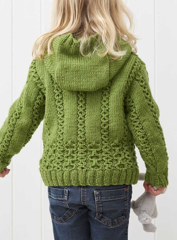 Aran cardigan with hood knitting pattern