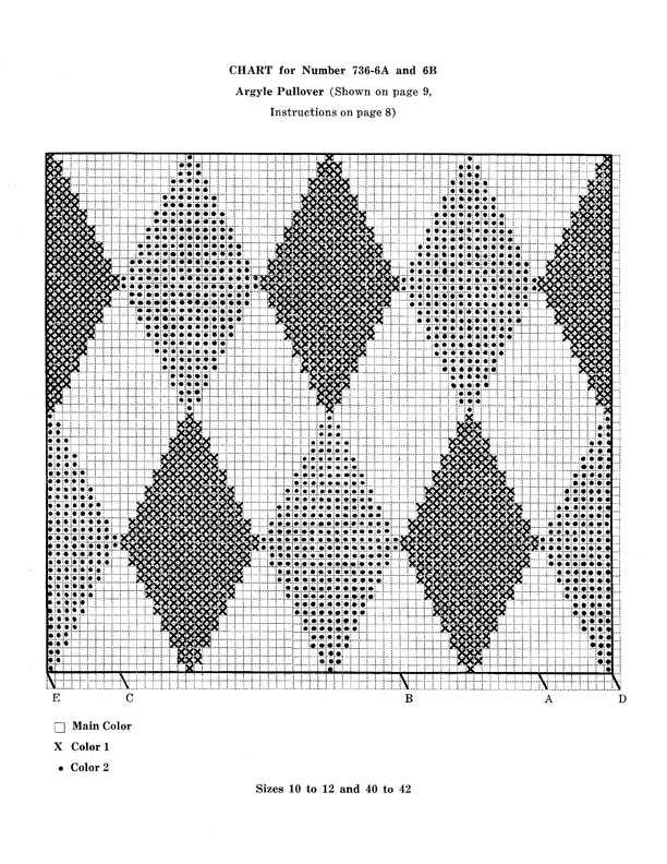 Argyle knitting pattern chart
