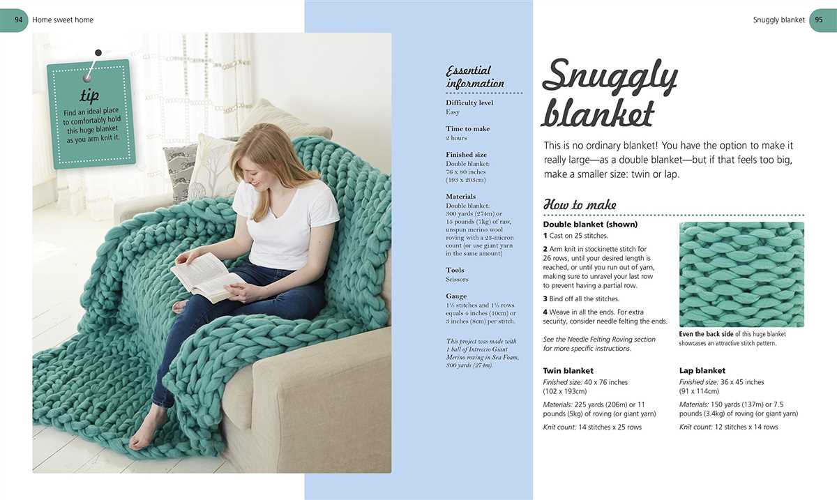 Arm knitted blanket pattern