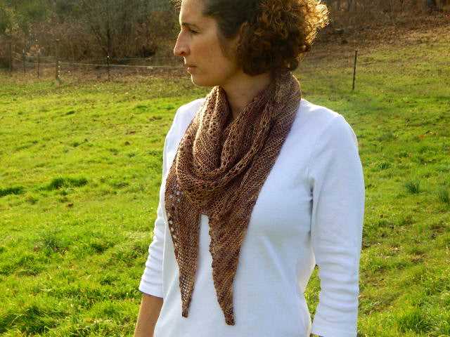 Asymmetrical shawl knitting pattern