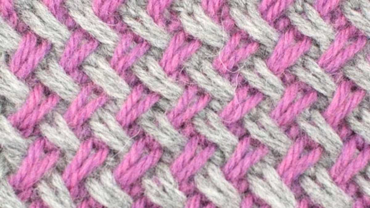 Basket weave pattern knitting