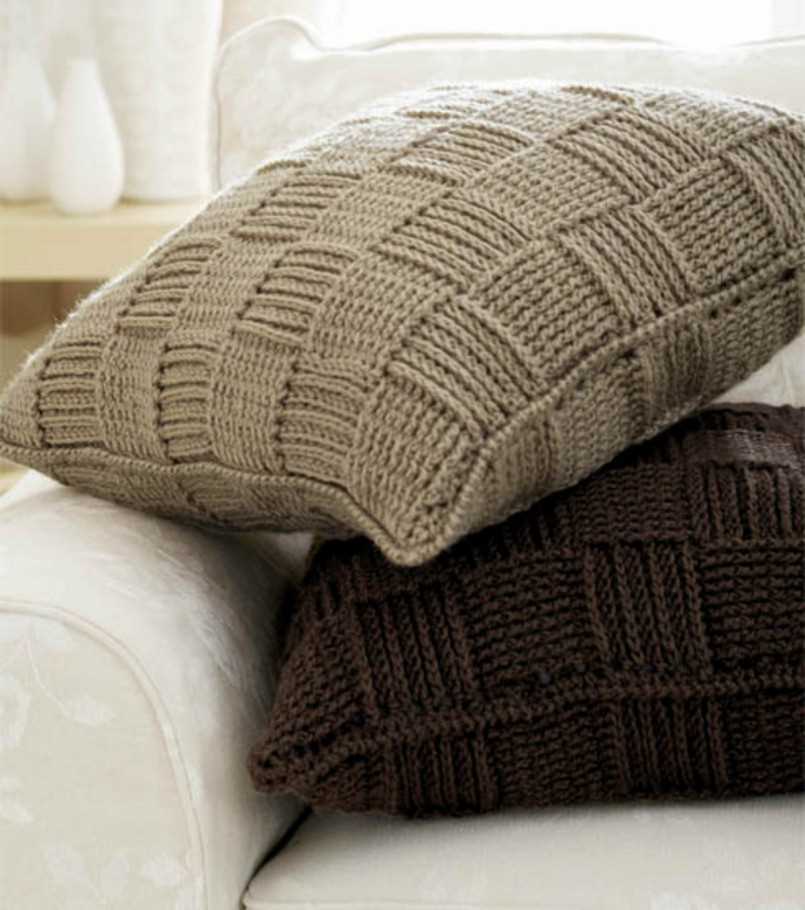 Basket weave knit pillow pattern