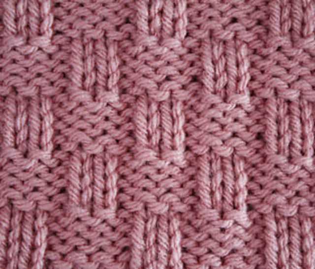 Basket weave knitted dishcloth pattern