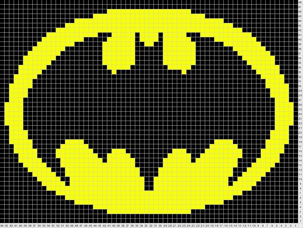 Batman logo knitting pattern