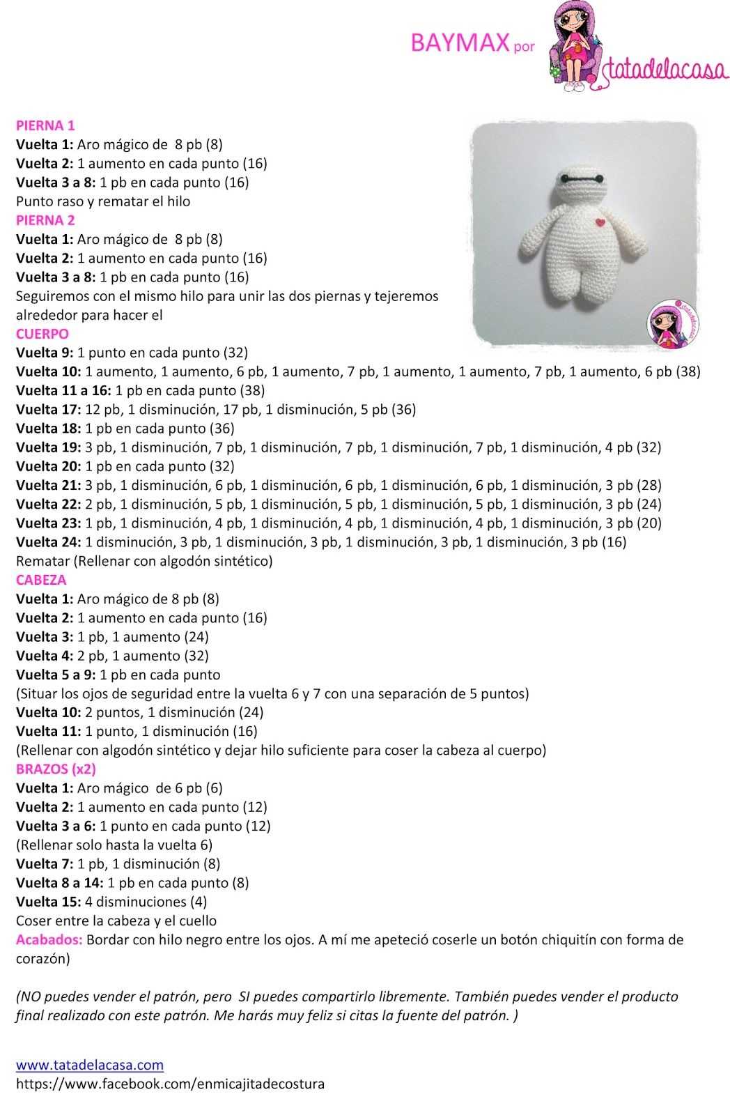 Baymax knitting pattern free