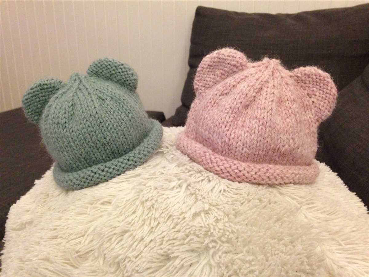 Bear ears hat knitting pattern