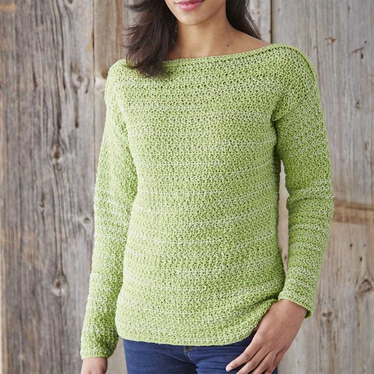 Boat neck knit sweater pattern