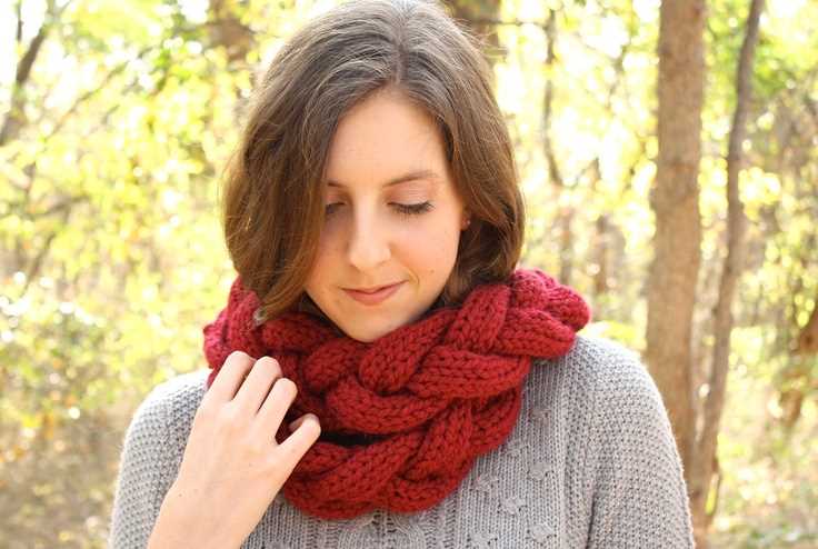 Braided infinity scarf knitting pattern
