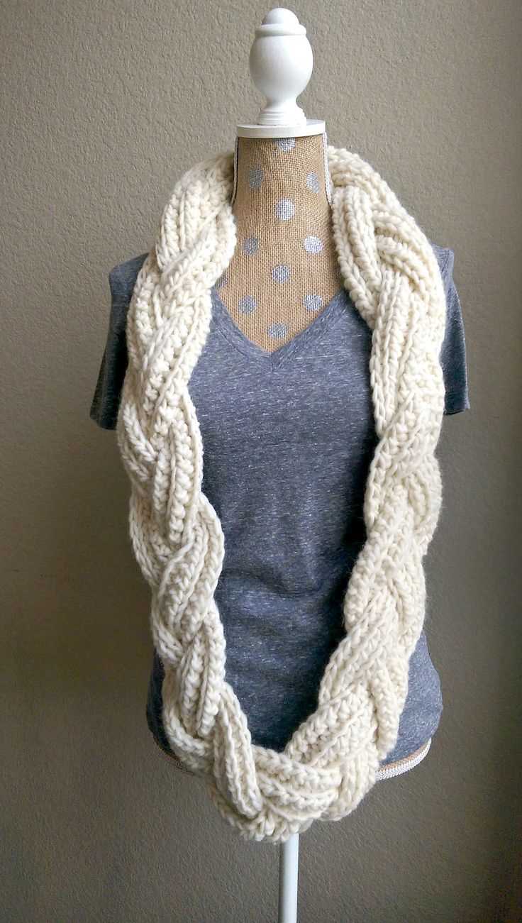 Braided infinity scarf knitting pattern