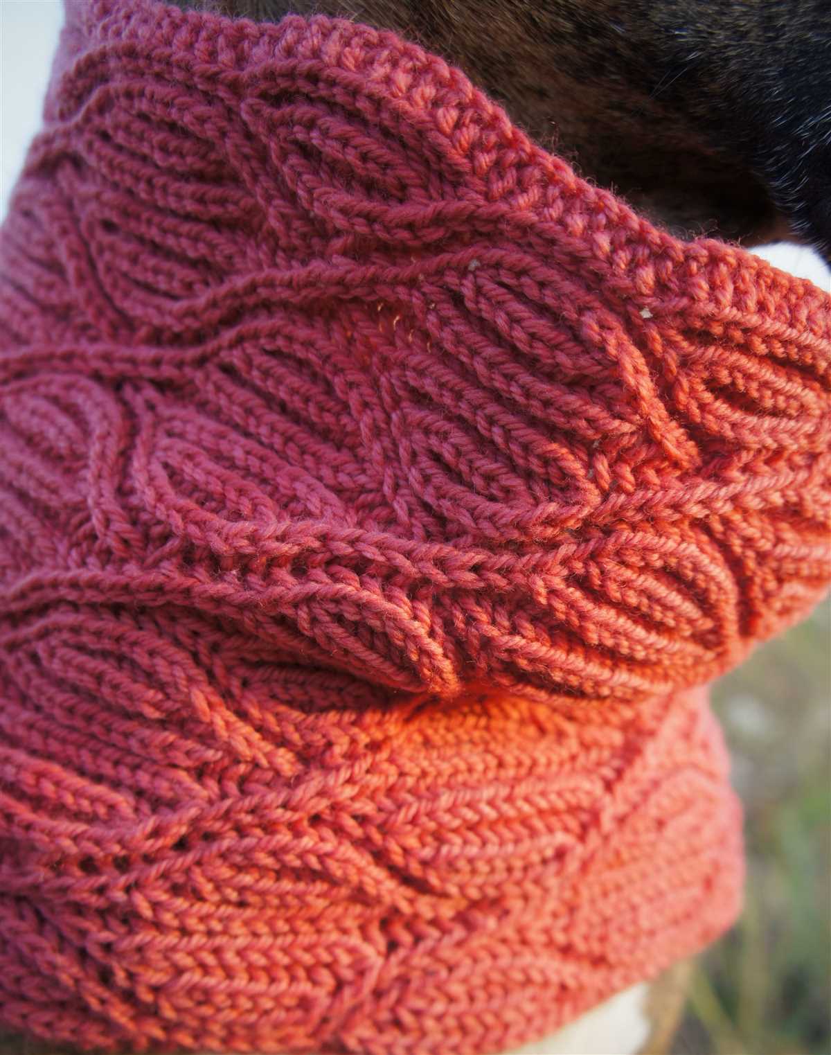 Brioche cowl knitting pattern