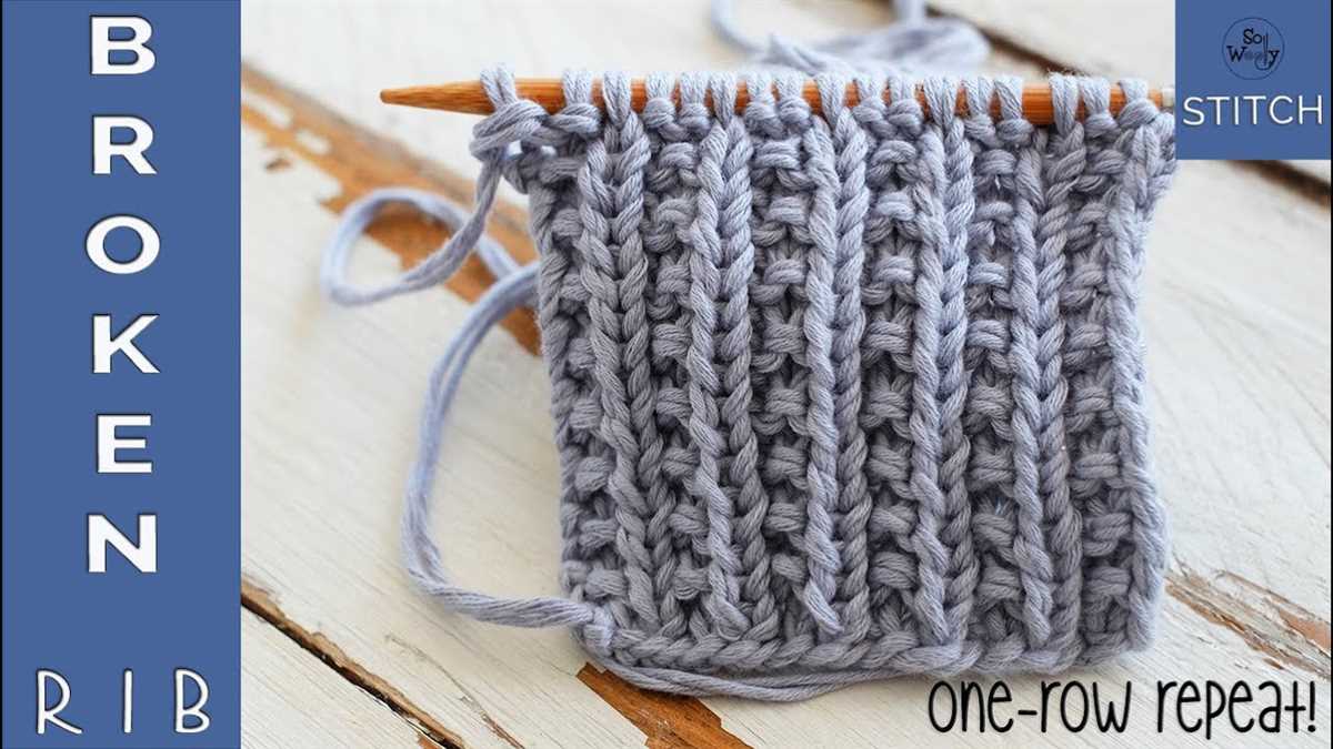 Broken rib knitting pattern
