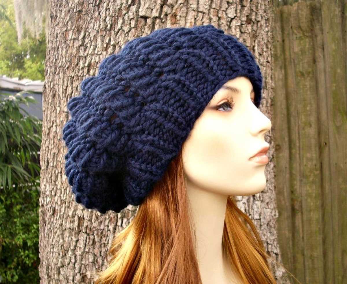 Bulky yarn slouchy hat pattern knit