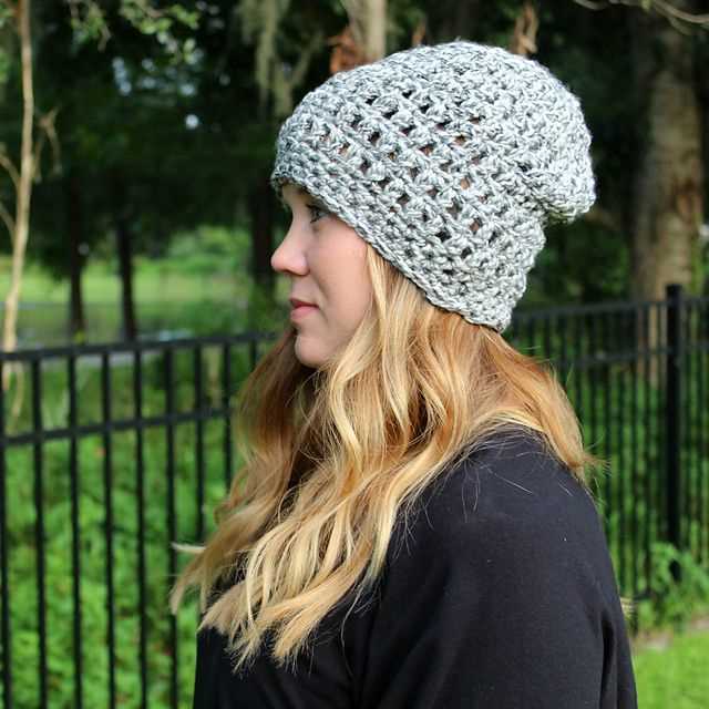 Bulky yarn slouchy hat pattern knit