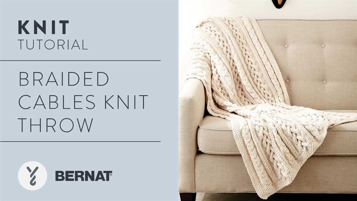 Cable knit throw blanket pattern