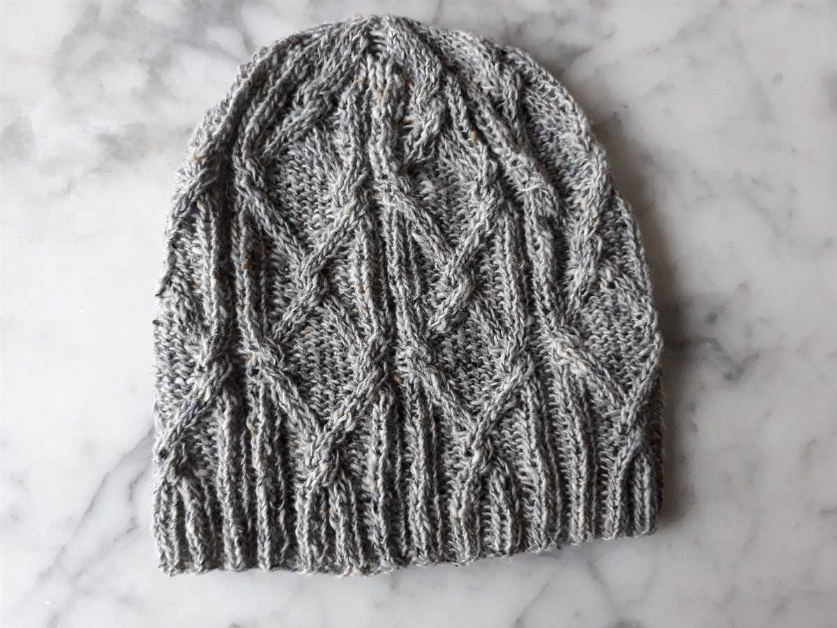 Cable knit beanie pattern